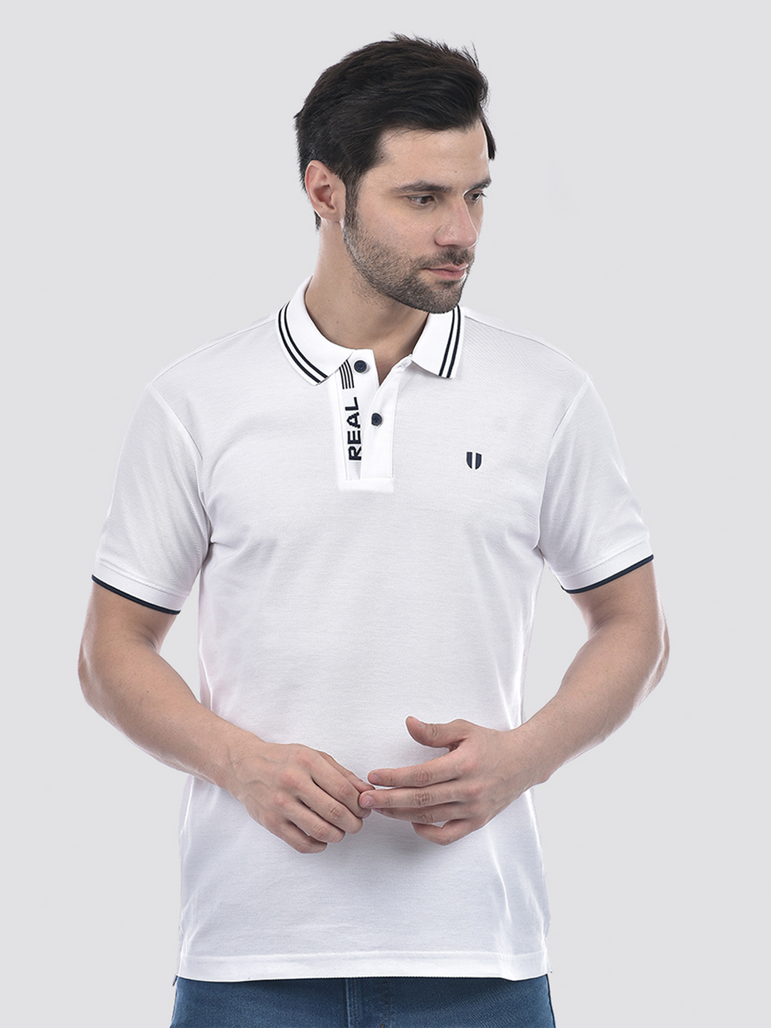 Numero Uno Men Striped White T-Shirt